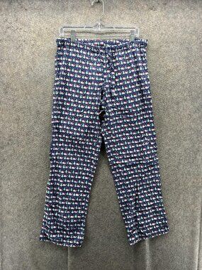 Vineyard Vines Pajama Pants Womens XS Blue Christmas Whale Flannel Sleep Print